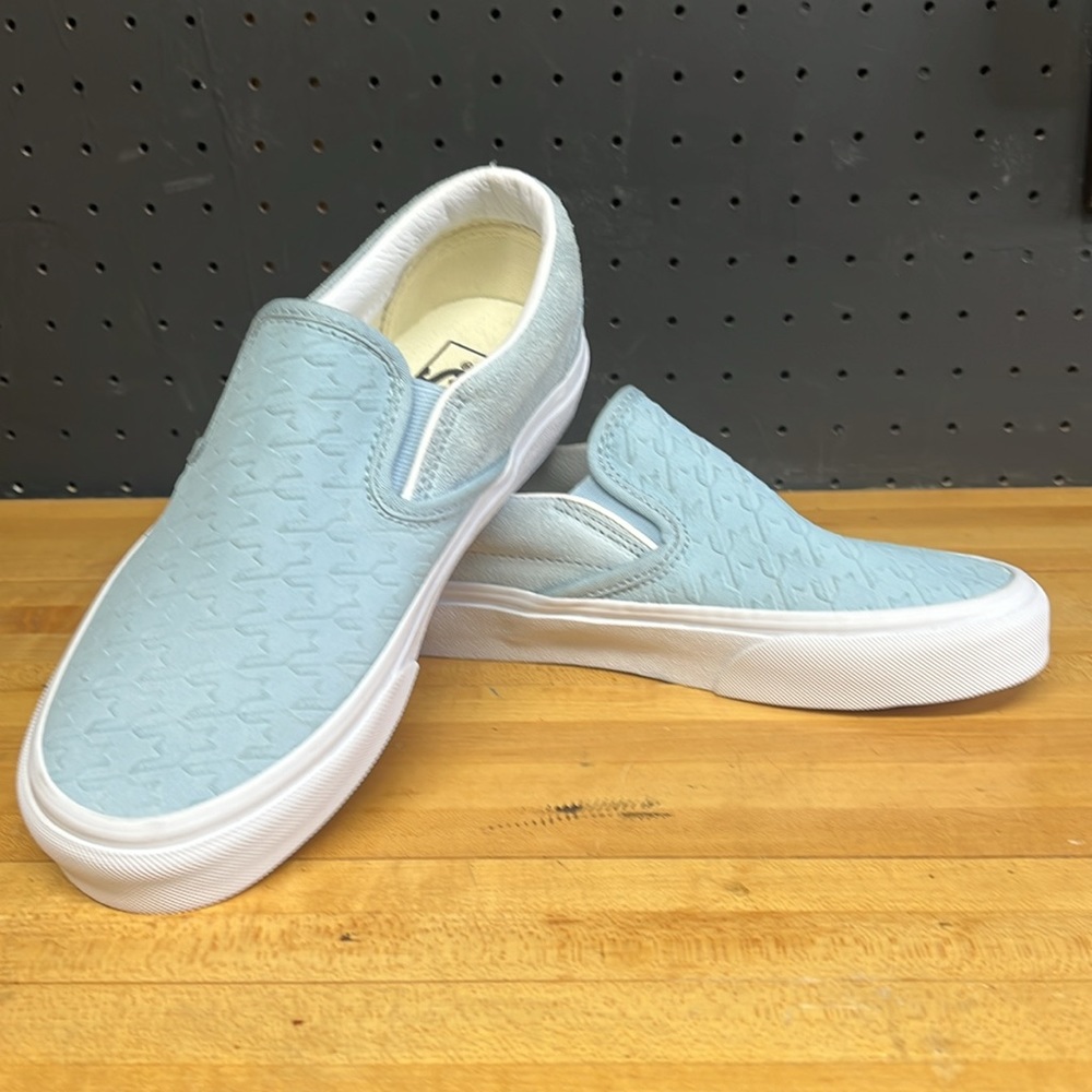 Vans Classic Slip On Houndstooth Emboss Sky Blue